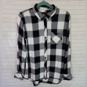 Rails Monochrome Checkered Button-Down Shirt
